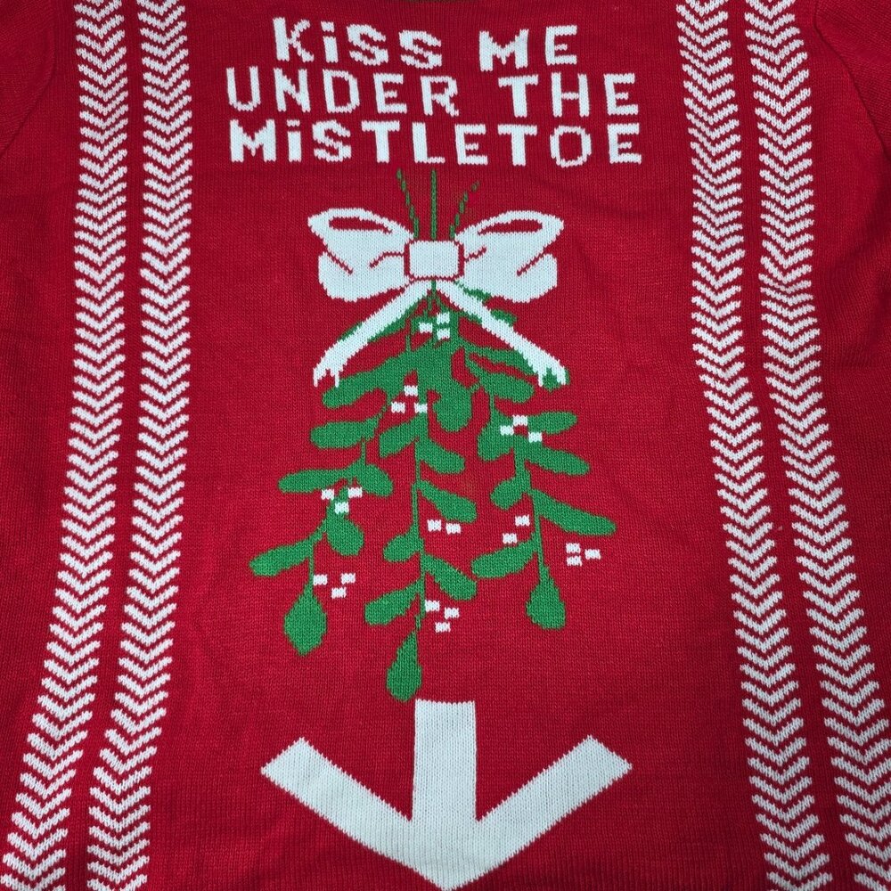 Forum Novelties Kiss Me Under The Mistletoe Christmas Sweater Red & Green XL
